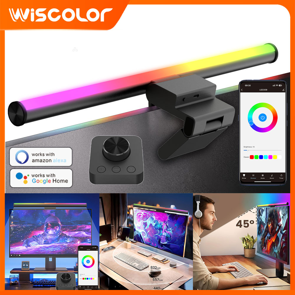 Gaming Accessories Wall Mount - スクリーン吊り下げランプモニターライトバー LED ゲーム調光セットアップ RGB ルーム装飾ライトバー LED