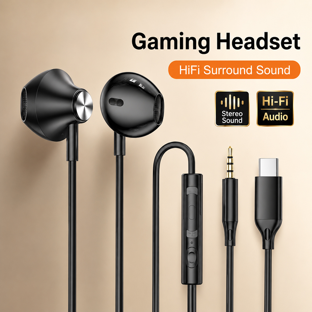 Xiaomi Gaming Accessories - HiFi サラウンドヘッドフォン低音ステレオサウンド iPhone Xiaomi Huawei タブレットラップトップ