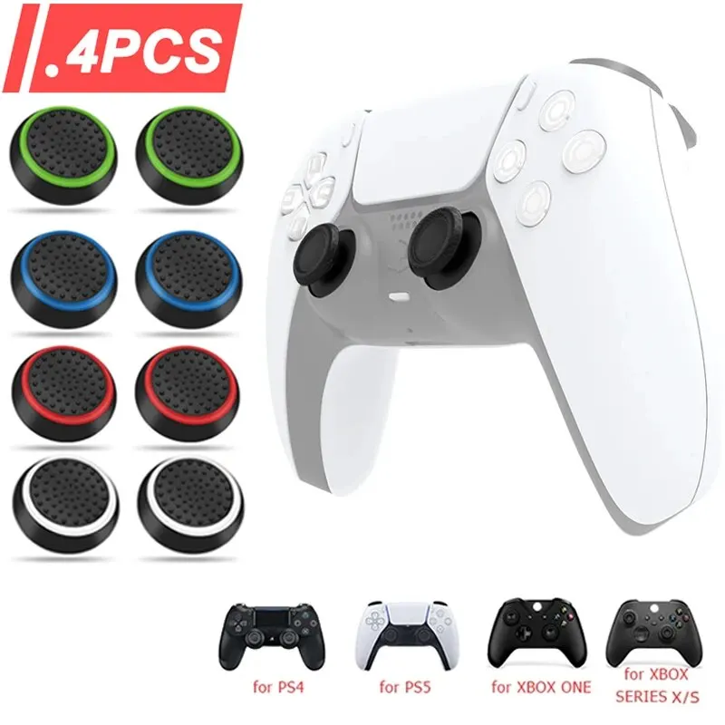 Gaming Accessories Xbox Series X - 4 個のシリコン製アナログサムスティックグリップキャップ PS5/PS4/PS3/Switch 2 カバー Xbox