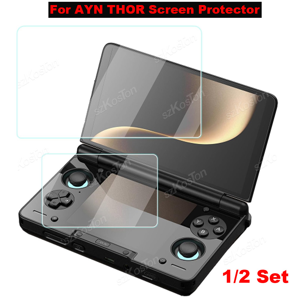 Gaming Accessories Console - 2in1 AYN THOR フリップデュアルスクリーンゲームコンソール用強化ガラススクリーンプロテクターアンチスクラッチ AYN THOR