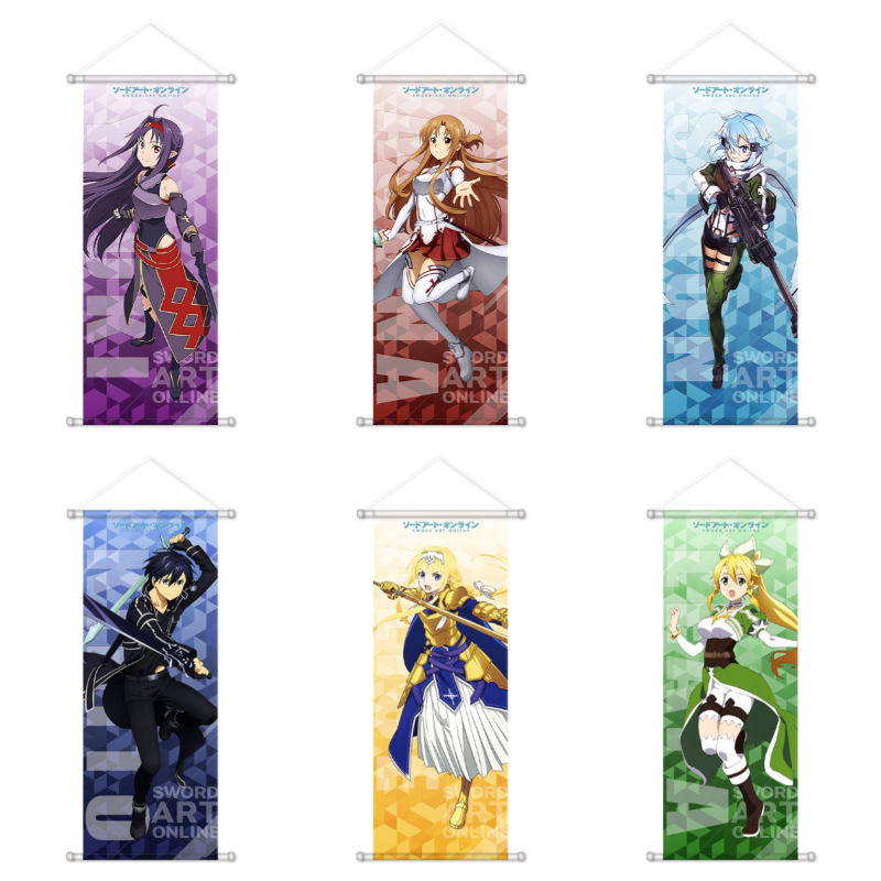 Gaming Accessories Anime - ソードアートオンラインアニメ周辺機器アスナキリトシノアリスかわいいポスターキャンバス壁アート写真装飾誕生日ギフト