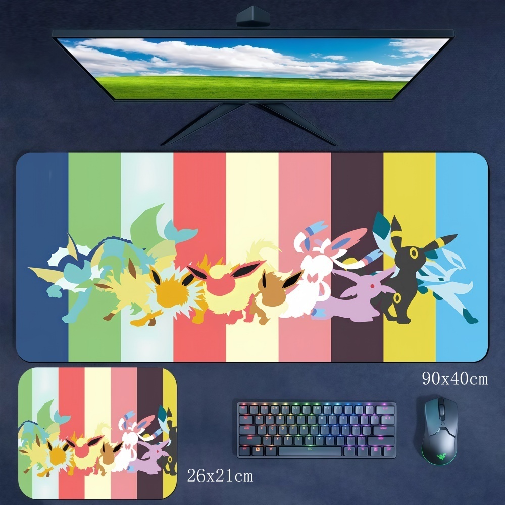 Gaming Accessories Images - 高画質アニメのかわいいポケモン大型ラバーマウスパッド、ゲーミングキーボードパッド、コンピューターアクセサリー