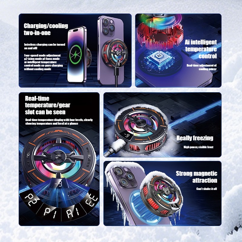 K28 磁気半導体電話クーラー ワイヤレス高速充電器冷却ラジ - Gaming Accessories For Room のレビューと価格