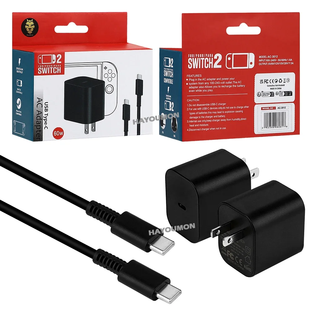 英国、米国、EU対応 60W Type-C ACアダプター  - Gaming Accessories Wall Mount のレビューと価格