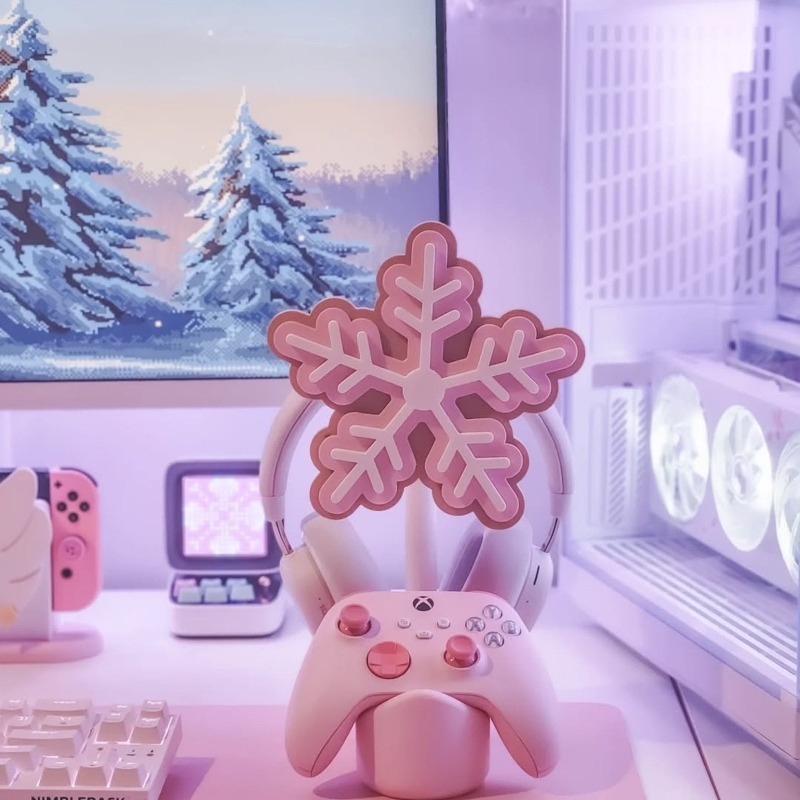 スノーフレークヘッドフォンスタンド 3D プリントかわいいイ - Gaming Accessories To 3D Print のレビューと価格